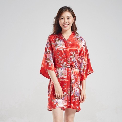 Damen kimono bademantel satin - damen,