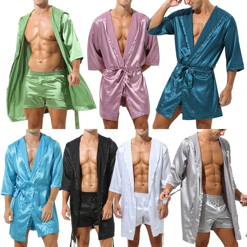 Herren satin robe leichte - satin,